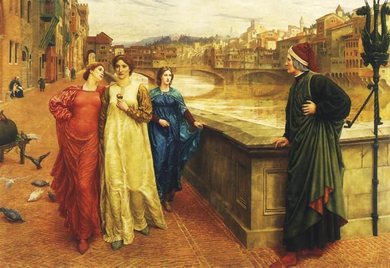 The encounter between Dante and Beatrice in Florence