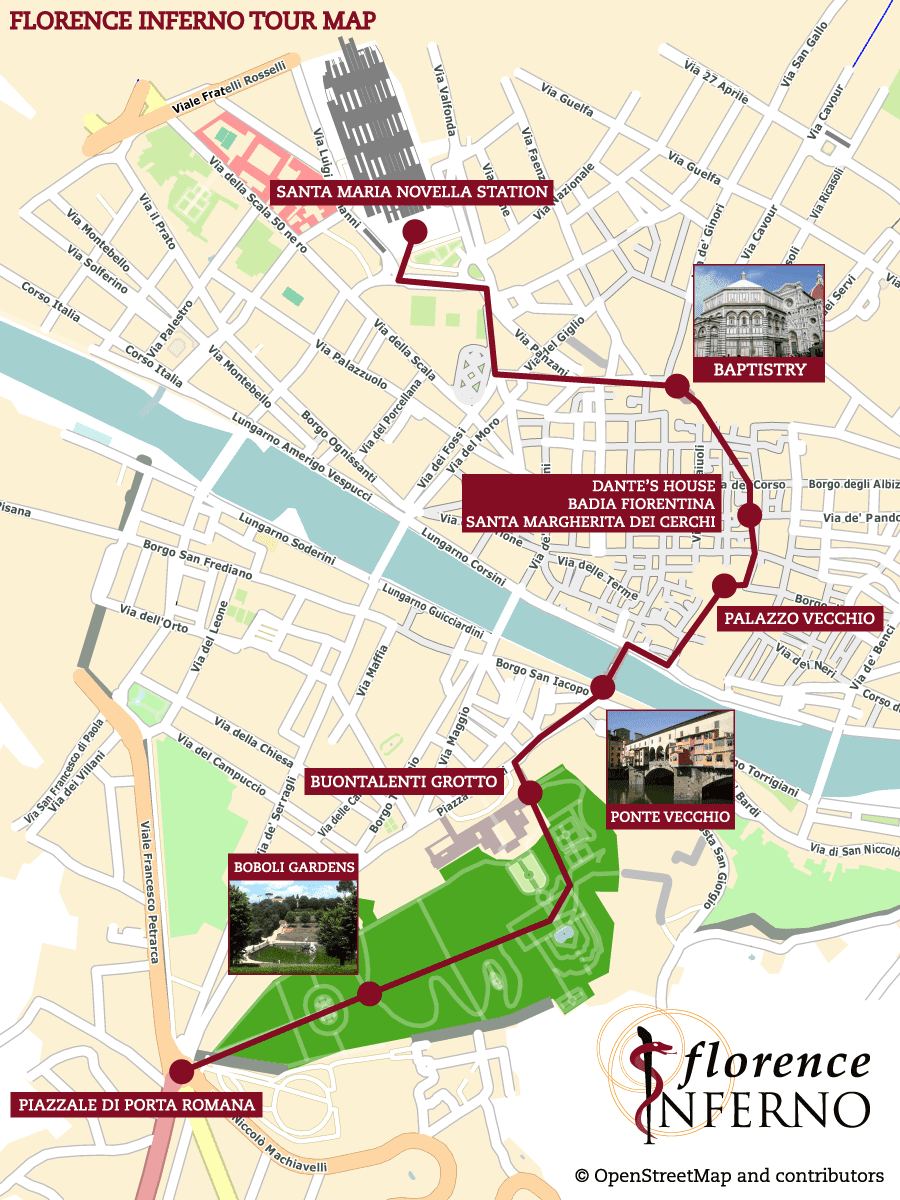 Florence Inferno Tour Map