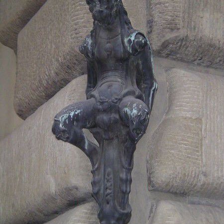 The bronze little devil statue