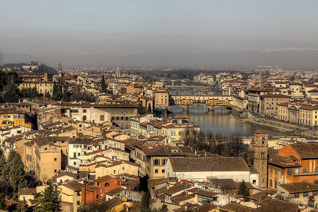 The Oltrarno district from Piazzale Michelangelo