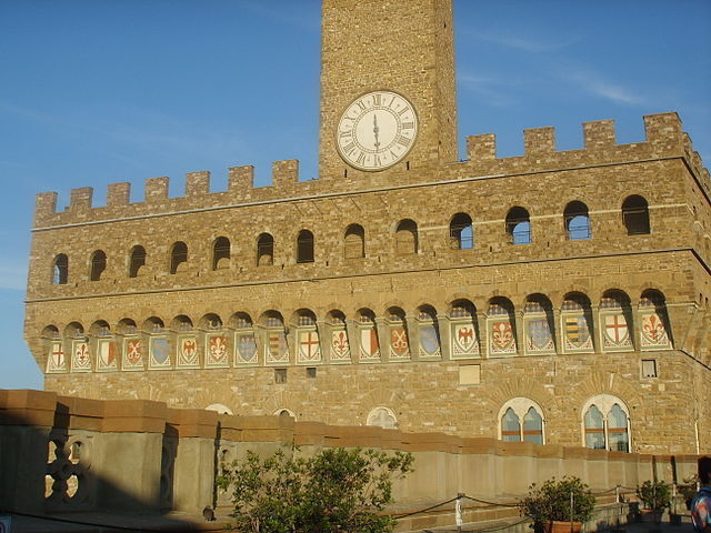 Palazzo Vecchio view from the terrace of the Uffizi
